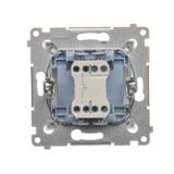 Roller blind momentary switch with key, 5A, Silver matt, metalic