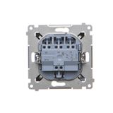 Double socket outlet without earthing, with shutters, (module), 16A, 250V, Screw, anthracite, metalic