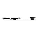 Split power connector, one socket and two plugs, black color