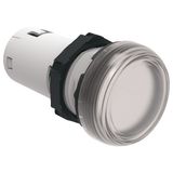 LED integrated monoblock pilot light, steady light Ø22mm Platinum series chromed plastic, transparent, 230VAC