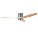 Fan Stem Evo ø1220mm Tube Play Satin Nickel with Light Wood Blades