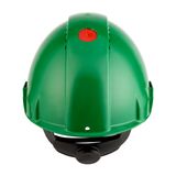 3M™ Hard Hat, Uvicator, Ratchet, Ventilated, Plastic Sweatband, Green,