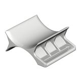2058 2 40 LGR 1196405 Double trough , 34-40mm, Light grey, 7035, Polypropylene, PP