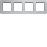 Cover frame 4-way horizontal, C.8, aluminium