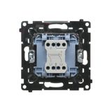Double roller blind switch (1-0-2), (module), Simon 24, IP20, 10A, graphite mat