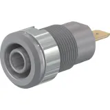 4 mm socket, flat plug connection, mounting Ø 12.2 mm, CAT III, gray, 23.3000-28