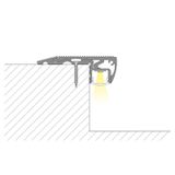 Step-on aluminum profile BL, 59x22 mm, black color, matt diffuser, complete, 2 m
