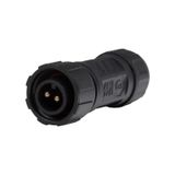 Plug with cover nut M12, 2-pin, IP67, soldering
