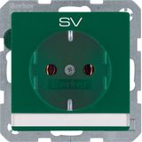 SCHUKO soc. out. "SV" imprint, Q.1, green velvety