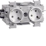 Socket-outlet 2-gang 45° Wago f-mount pw