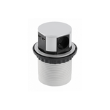 Furniture socket COMFORT, Ø100 mm, 3xSHUKO, 2xUSB-A, 2.4A, cable 1.5 m, aluminum
