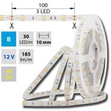 LED strip SMD5050 modrý, 30LED/m, 7,2W/m, 185lm/m, IP54, DC 12V, 10mm, 5m