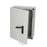 Polycarbonate enclosure, 700x500x300mm, fitted with Mounting plate