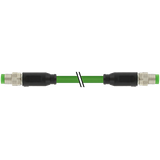 M8 male 0° / M8 male 0° A-cod. shielded PUR 1x4xAWG26 gn  17m