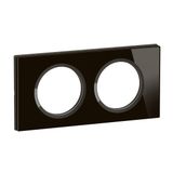 PLATE 2 GANG ONYX BLACK GLASS
