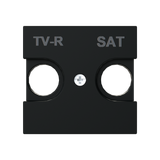 Cover plate for TV-R/SAT - 2M - Matt Black