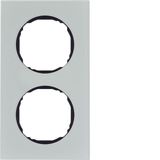 Frame 2gang, flat, R.8, glass polar white