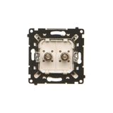 Cover for single socket outlet with earthing, orange
