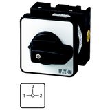 T0-3-8299/E Changeoverswitches, T0, 20 A, flush mounting, 3 contact unit(s), Contacts: 6, 90 °, maintained, With 0 (Off) position, 1-0-2, Design number 8299