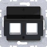 Central plate double, Krone, A.x/C.x/S.x/B.x/Q.x/K.x black gl.