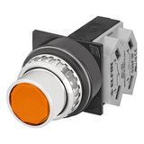 Push-button with full guard, orange, N.O.+N.C.