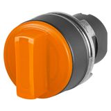 Knob selector switch,illuminated,orange, 3-position, Cam O, spring return from RH