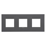 GEO INTERNATIONAL PLATE - IN PAINTED TECHNOPOLYMER - 2+2+2 MODULES HORIZONTAL - SATIN BLACK - CHORUSMART