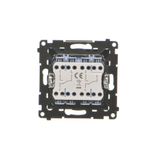 Double intermediate switch illuminated, (module), Simon 24, IP20, 10AX, black matt