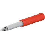 Test plug adapter, 2.3 mm plug to 4 mm socket, red, 24.0100-22