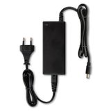 Power adapter 60W, DC24V/2.5A, IP20, black plastic, with plug