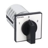 Rotary cam switch 7GN series, changeover switch 4 poles 16A, for front mounting with black handle, front plate 48X48mm