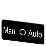 Labeling plate 12.5 x 27 mm, label black, labeling: Man-O-Auto