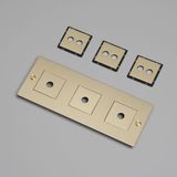 3G WALL PLATE / HORIZONTAL / WITH INFILLS /WITHOUT LOGO / BRASS