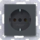 SCHUKO wall socket, screw lift terminals, A.x/C.x, anthracite