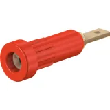 2 mm socket, flat plug connection, mounting Ø 4.9 mm, red, 23.1011-22