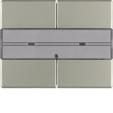 Arsys Push Button, 2-gang, with Labelling Field Stainless Steel Lacque