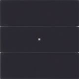 B.IQ push-button 3gang, KNX - B.IQ, glass black