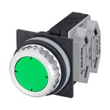 Push-button with guard, green, N.O.+N.C.