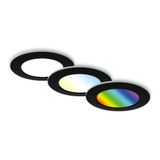 RGB-CCT LED recessed spots-Set,black,3xLED/4,8W, IP65