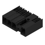 PCB plug-in connector, male header, closed side, Middle flange, THT solder connection, 7.62 mm, Number of poles: 4, 90°, Solder pin length (l): 3.5 mm, tinned, black, Box
