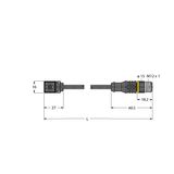Valve connector C type Extension Cable   VC8S22-T80E-1-RSC5.31T/TEL