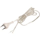 Flat cable 3m, 2* 0,75 mm² with EU plug, transparent