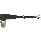 M12 male 90° A-cod. with cable PUR 4x0.34 bk UL/CSA+drag ch. 2.5m