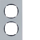 Frame 2gang, flat, R.8, aluminium