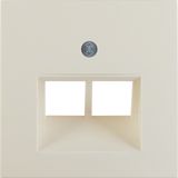 Centre plate for FCC soc. out. 2gang, S.1, white glossy