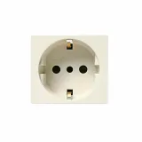 Schuko socket outlet 2P+E 16A 250V - shuttered - 2  modules