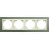 FOUR-GANG FRAME TITANIUM/PEARL