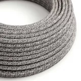 Black Onyx Tweed Glitter ZigZag Textile Cable - The Original Creative-Cables - RS81 round 2x0.75mm / 3x0.75mm