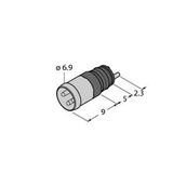 Round connector M8 x 1 / Ø 8 mm Ø 8 mm Flange Connector, Snap-on Type   ESHP3L