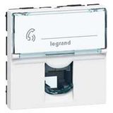 Telephone socket Mosaic - RJ11 - 4 contacts - 2 modules - white